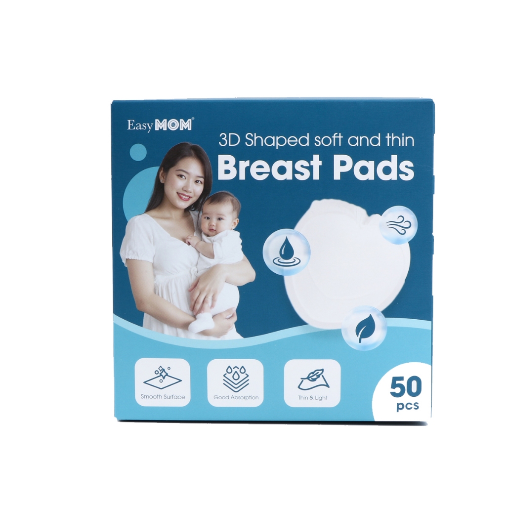 [Hàng Tặng Không Bán] Miếng Lót Thấm Sữa 5 Lớp Khoá Tràn Easy MOM - Hộp 10/50 Miếng