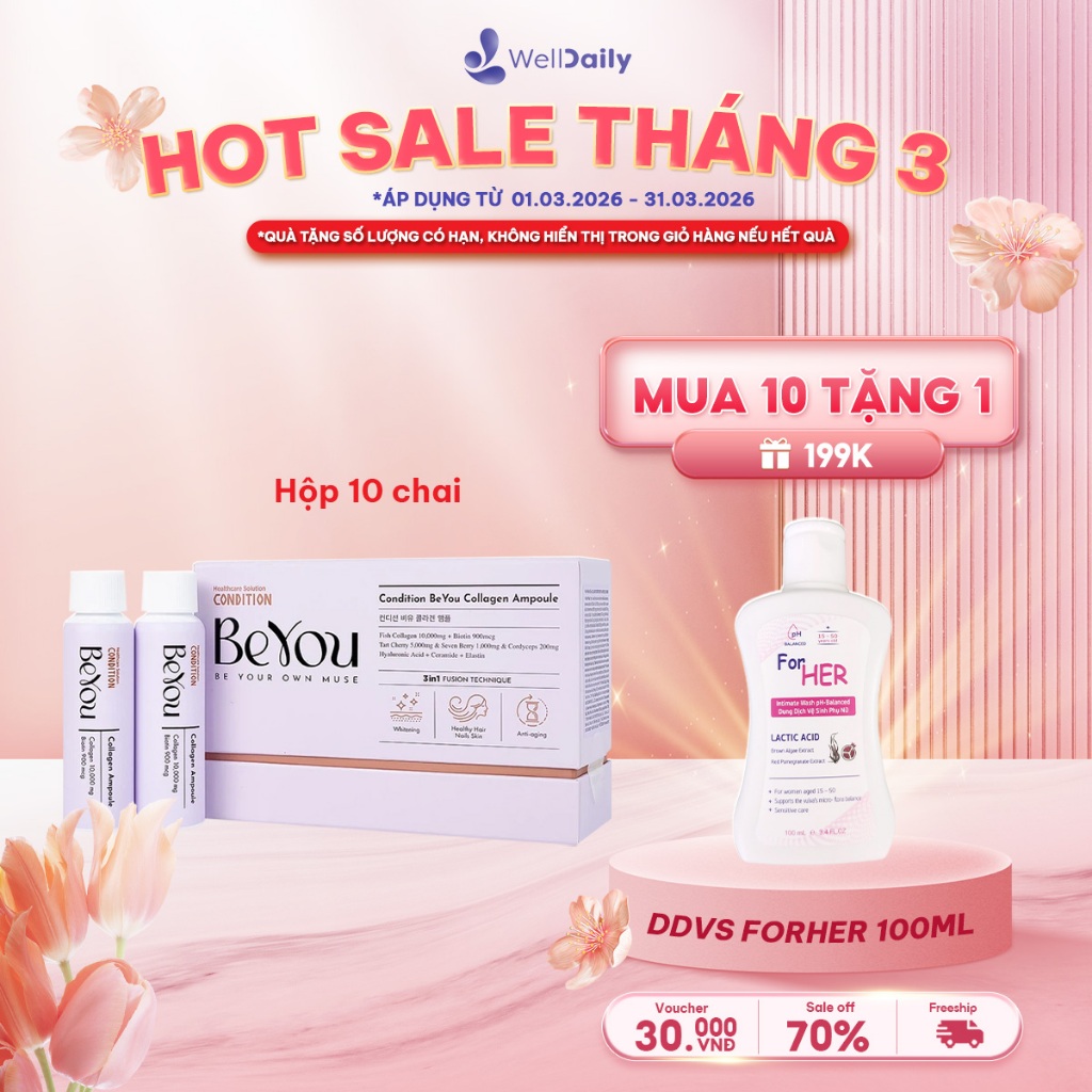 Thực phẩm bổ sung COLLAGEN CONDITION BEYOU AMPOULE 10,000MG (1 hộp 10 chai)