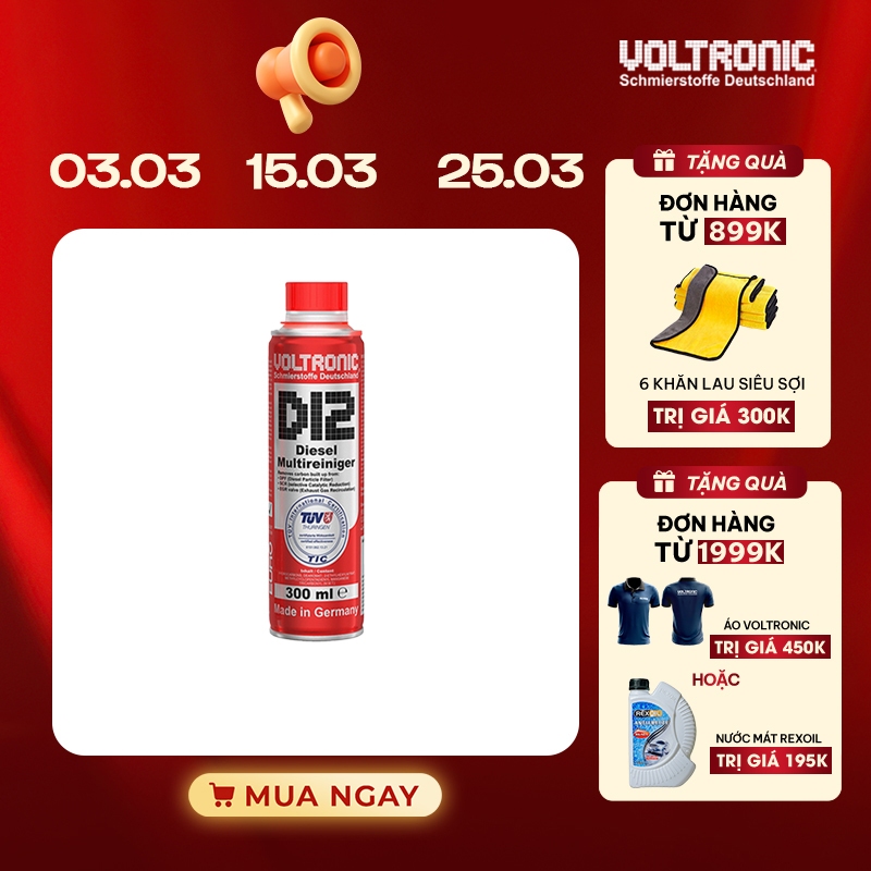 Phụ gia vệ sinh hệ thống dầu và kim phun dành cho động cơ diesel VOLTRONIC d12 diesel multireiniger