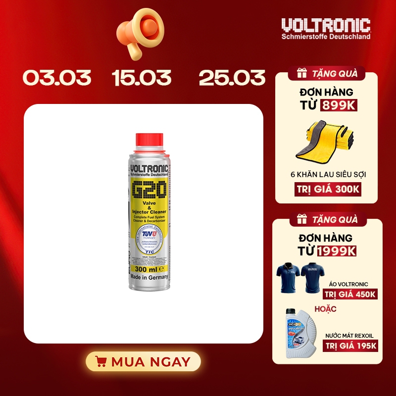 PHỤ GIA VỆ SINH HỆ THỐNG XĂNG NHẬP KHẨU VOLTRONIC G20 VALVE AND INJECTOR CLEANER - VOLTRONIC VIETNAM