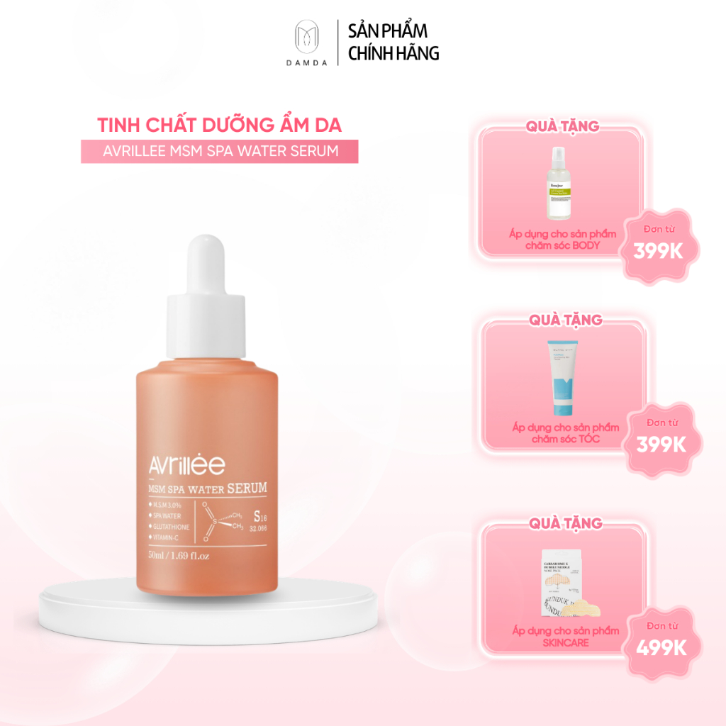 Tinh chất dưỡng ẩm và tăng độ đàn hồi cho da AVRILLEE MSM SPA WATER SERUM 50ml | DAMDAVN
