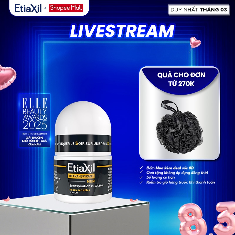 [ETIAXIL] Lăn khử mùi mồ hôi dành cho nam giới Etiaxil Men 15ml