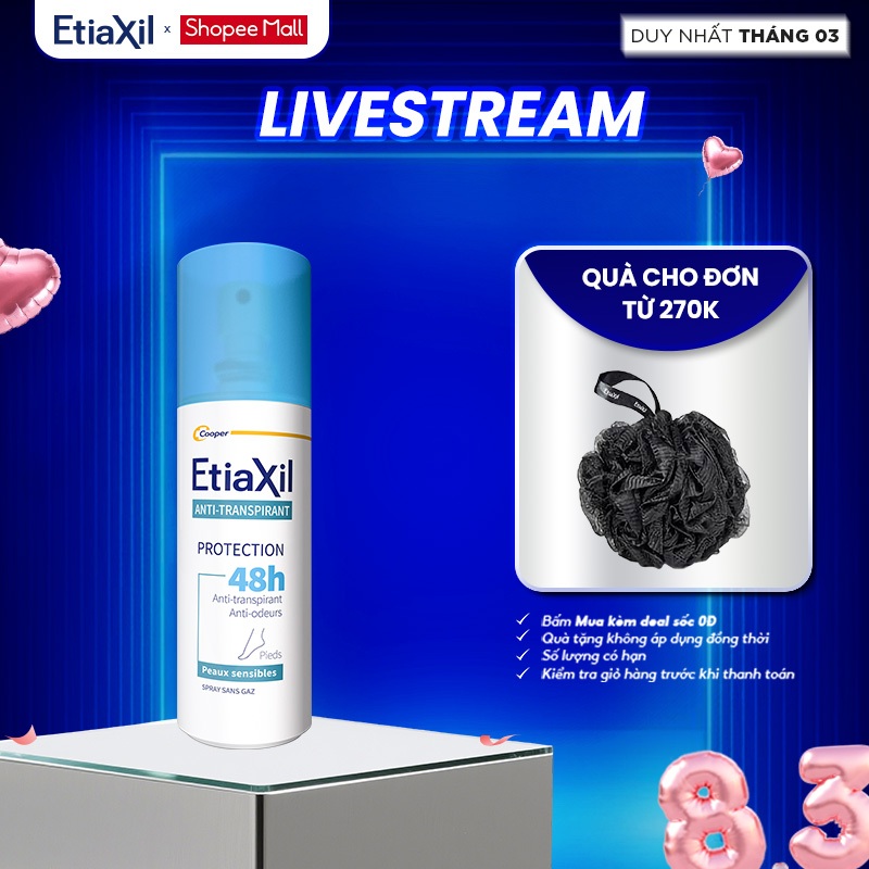 [ETIAXIL] Xịt Khử Mùi Chân Etiaxil Bảo Vệ Kép 100ml
