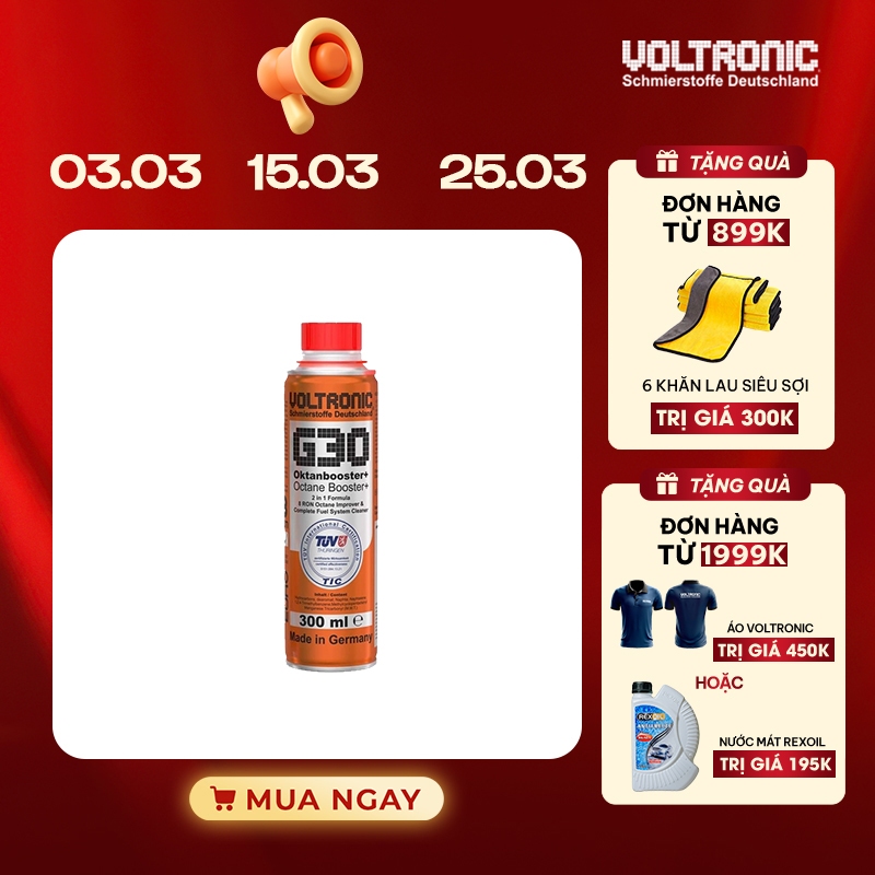 Phụ gia vệ sinh hệ thống xăng và tăng octane nhập khẩu đức VOLTRONIC g30 octane booster+