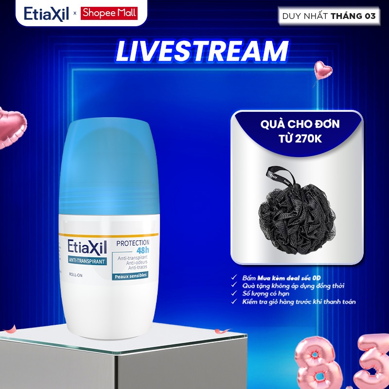 [ETIAXIL] Lăn Khử Mùi Etiaxil Bảo Vệ Kép Nắp Xanh 50ml