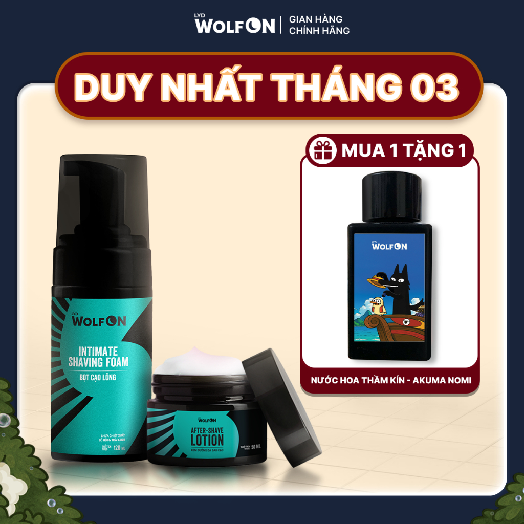 COMBO Bọt Cạo Lông + Kem Dưỡng Da LYD Wolf On, Set Cạo Lông, Chăm Sóc Cơ Thể, Dịu Nhẹ