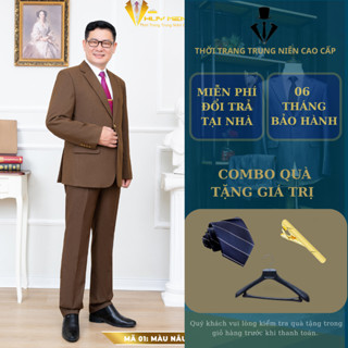 Vest hồng ngọc trung niên cao cấp, bộ vest xuất khẩu hàng loại 1 ( tặng cà vạt )