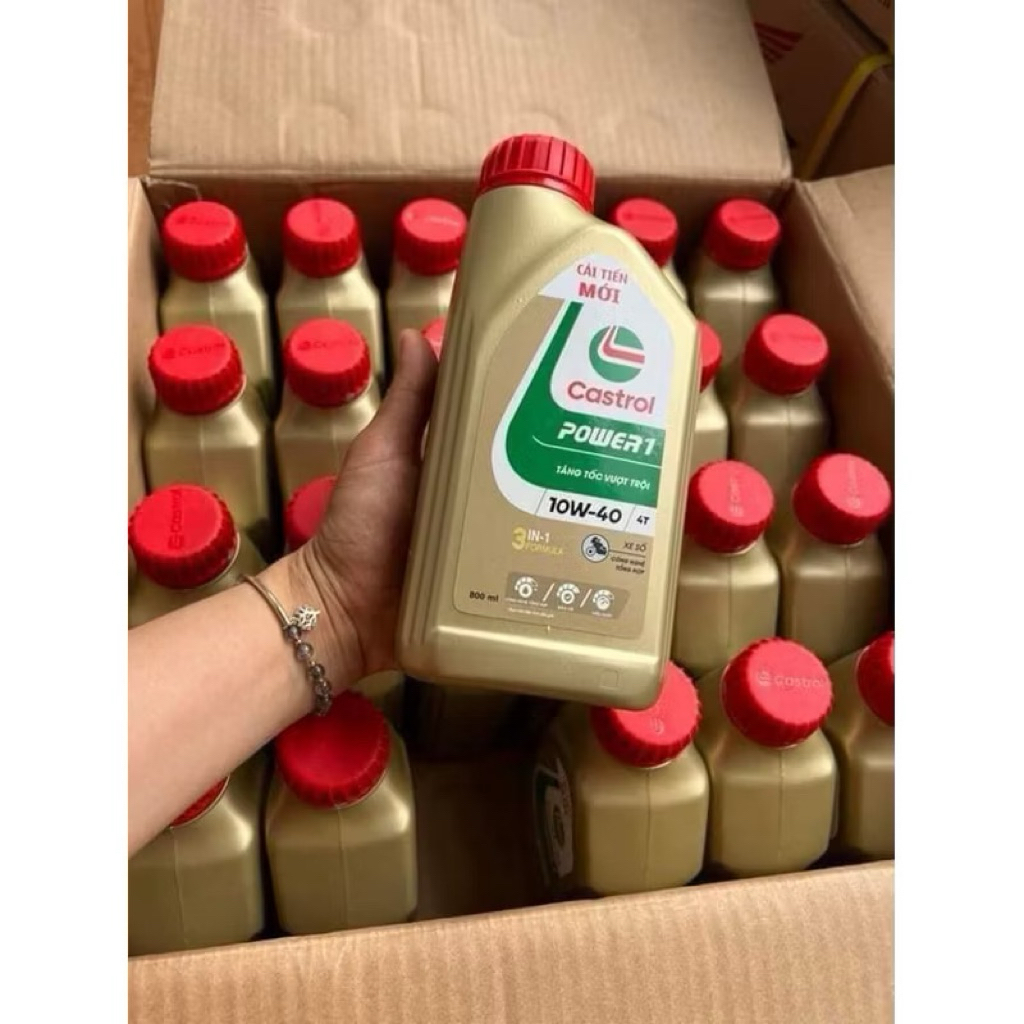 ( xe ga 1 lit ) Dầu nhớt xe ga Castrol POWER1 4T 10W-40 0.8L , 1L - Huongly Car