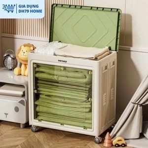 Tủ Nhựa Gấp Gọn Đa Năng - Tủ Đựng Quần ÁO, Đồ Chơi Cho Bé Có Bánh Xe, Chịu Tải 100kg, Chống Bụi Chống Nước Cao Cấp