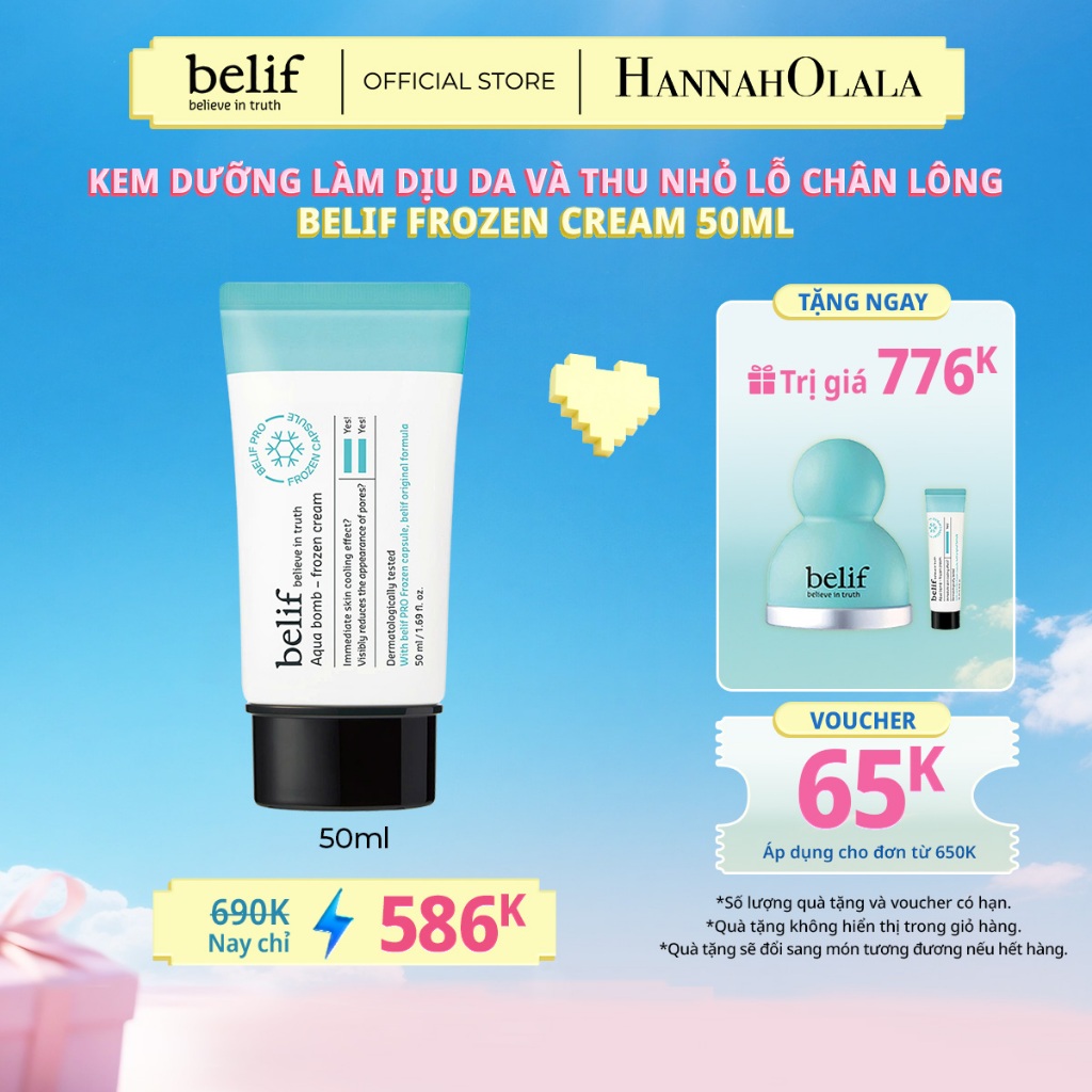 [belif Official daily] Kem dưỡng làm dịu da và thu nhỏ lỗ chân lông belif Frozen Cream 50ml