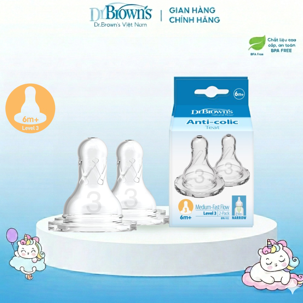 Núm ty cổ thường Số 3 Dr Brown's (6m+) - 332)