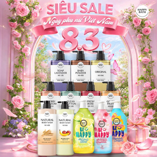 Sữa Tắm HAPPY BATH 900g, 910g Có AHA Giúp Da Đều Màu Trắng Sáng, Sữa Tắm Trắng Da Cấp Ẩm Dung Tích Lớn