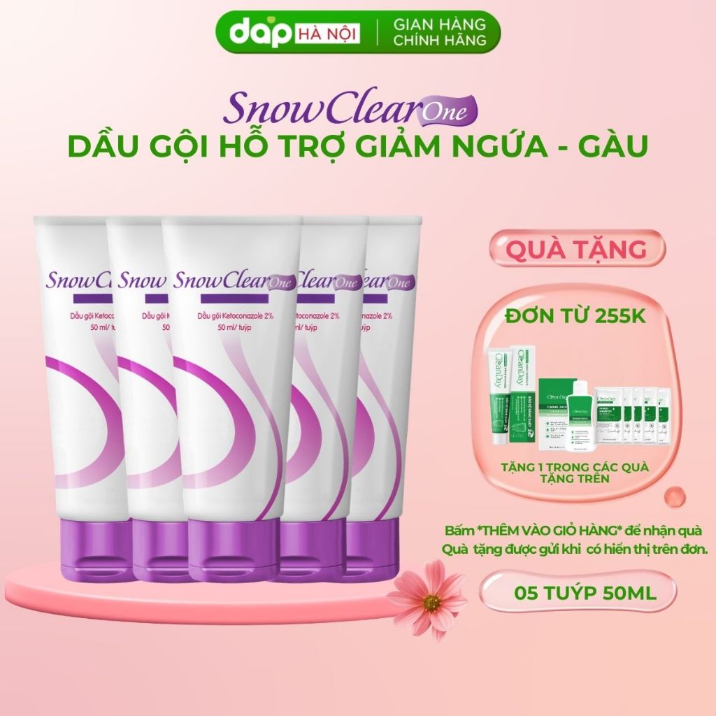 [COMBO 5 TUÝP] Dầu gội sạch gàu SnowClear One chống gàu, sạch gàu nấm, hết ngứa da đầu tuýp 50ml