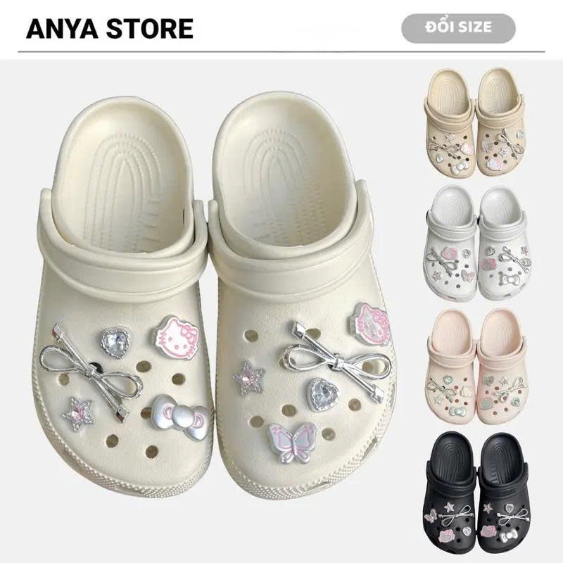 ( KHÔNG CHỮ ) Dép Sục Mèo Kim Loại Quai Hậu Thời Trang Êm Chân Không Thấm Nước - QH3 ANYA STORE