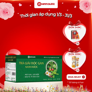 Trà giải độc gan Nam Dược (hộp 20 gói x1,5g) thanh nhiệt, bảo vệ tế bào và tăng cường chức năng gan