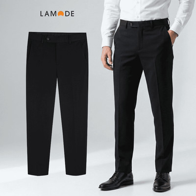 Quần Âu Đen Nam Lamode Công sở Regular Fit màu đen LTR0010S0E