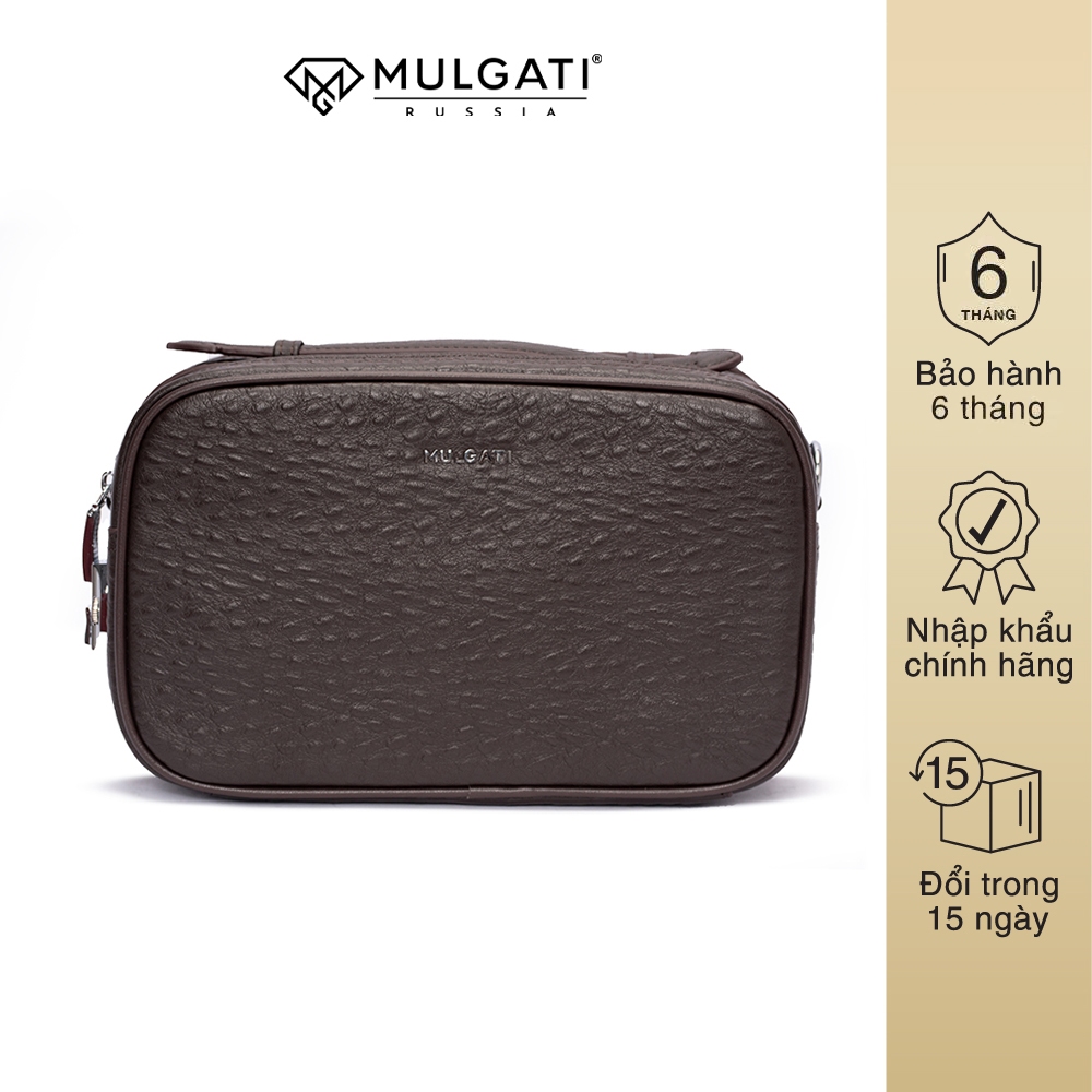 Túi Cầm Tay MULGATI Da Bò Dập Vân Cá Sấu 2 Ngăn Khoá Số Bảo Mật Có Quai Xách Dây Đeo Chéo - 7898-4A