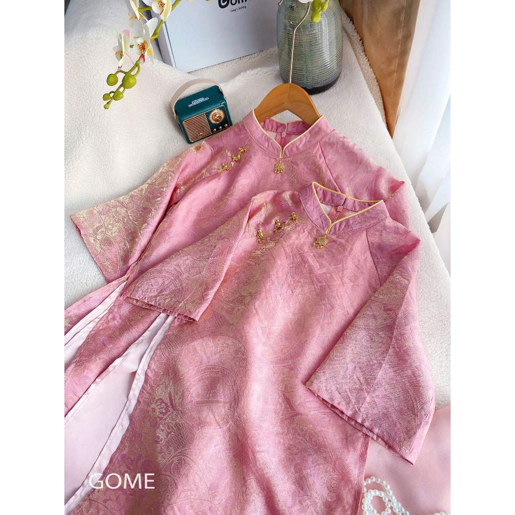 GOME - Set áo dài HỒNG KHUÊ cho bé gái 9-45kg