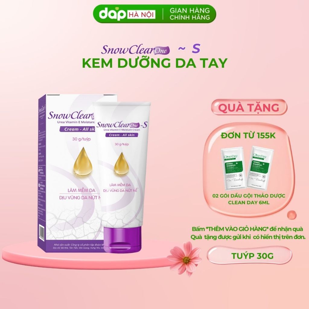 Kem dưỡng ẩm da, kem dưỡng da tay da nứt nẻ Snow Clear One S - Chiết xuất Yến Mạch tuýp 30gr