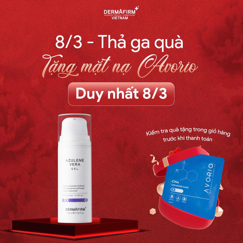 [ DERMAFIRM ] Tinh chất hoa cúc Dermafirm - Azulene Vera Gel (120ml) làm dịu và phục hồi