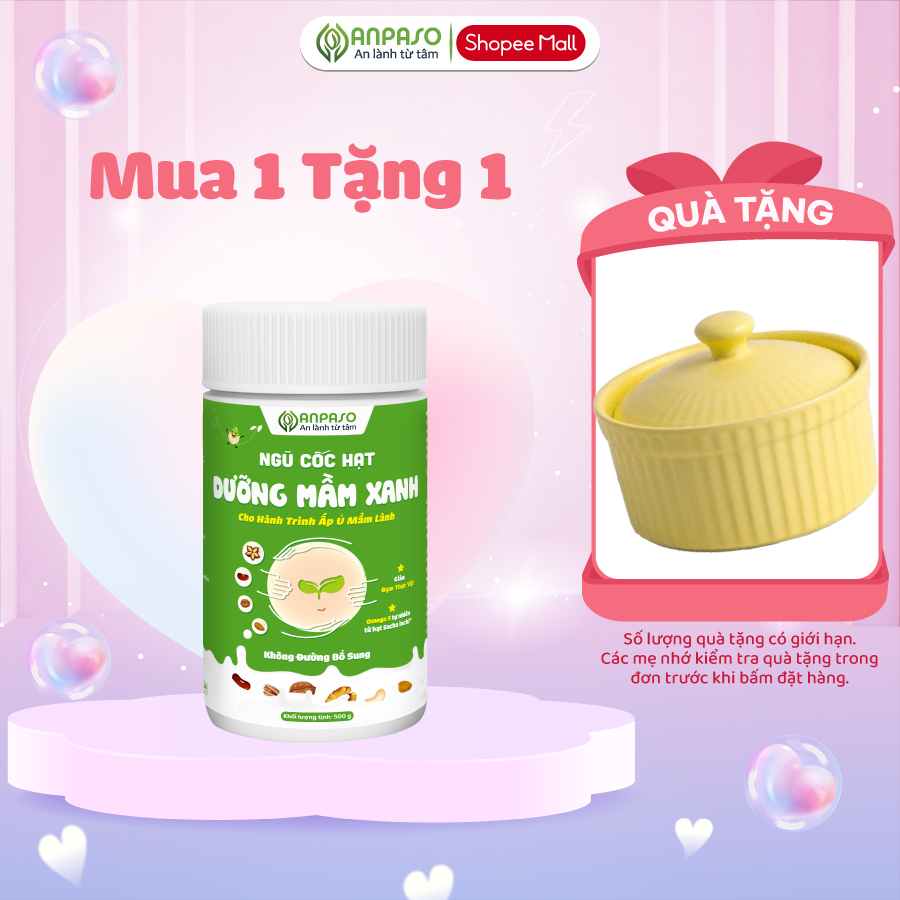 Ngũ Cốc Dưỡng Mầm Xanh Anpaso - Giàu đạm thực vật - Không bổ sung đường