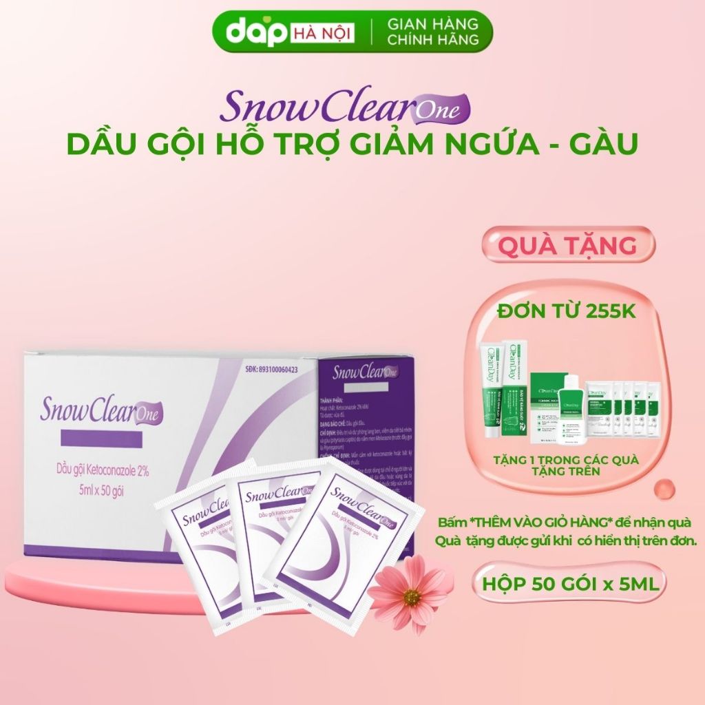 Hộp 50 gói dầu gội sạch gàu Snow Clear One giảm ngứa nấm da đầu và lang ben