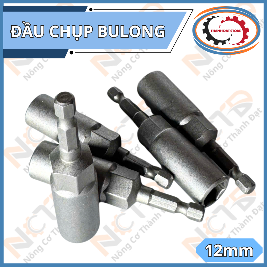 Đầu Chụp Bulong 12mm – Đầu Tuýp 12ly Gắn Máy Khoan, Máy Bắt Vít