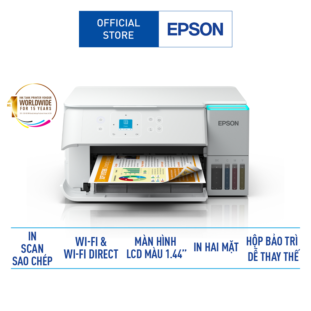 Máy In Phun Màu Đa Chức Năng Epson EcoTank L4366 In Qua Wi-Fi và Hai Mặt Tự Động (Bao Gồm Bộ Mực Chính Hãng Đi Kèm) | BigBuy360 - bigbuy360.vn