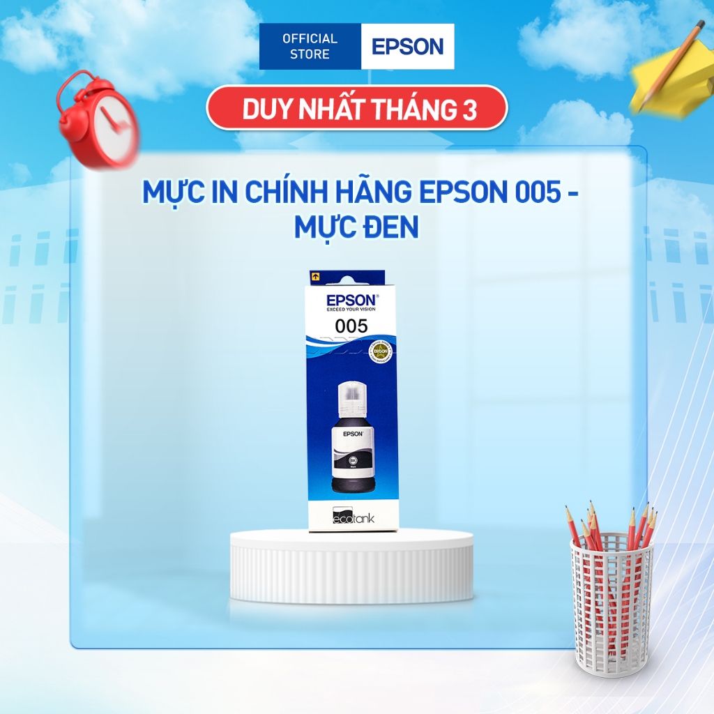 Mực In Chính Hãng Epson 005 Dùng Cho Máy M1100/M1120/M1170/M2140/M2170/M3170 Gốc Dầu Chống Lem Và Nh