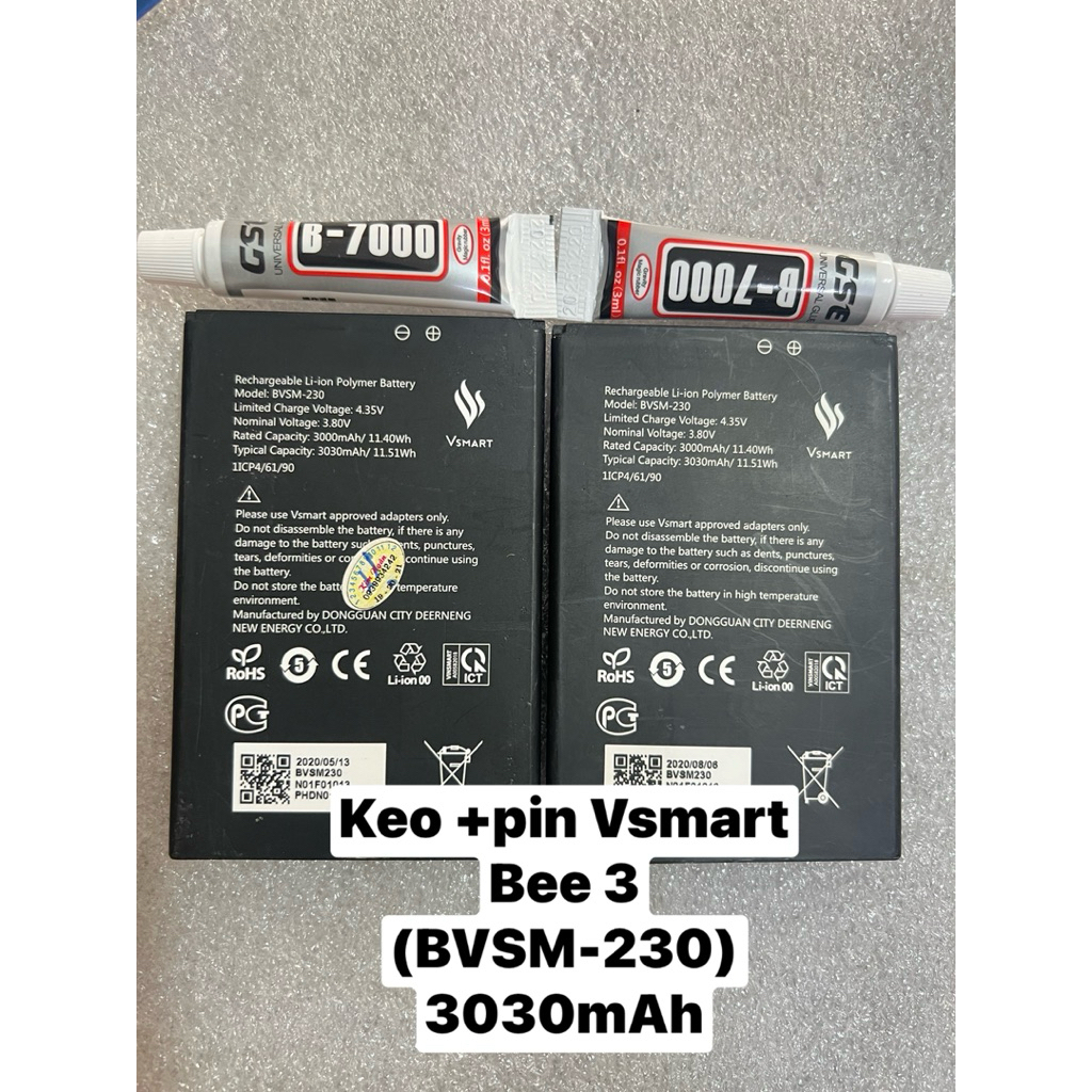 👍Keo P7000+pin Vsmart Bee 3 (BVSM-230) 3030mAh