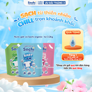 Nước Giặt Xả Em Bé Sachi Organic – Hương Thơm Thiên Nhiên, Dịu Nhẹ Cho Da Bé túi 3,2 lít