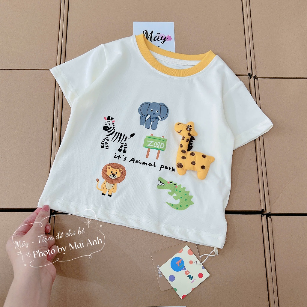 Áo cotton cộc animal cổ viền vàng Kiyomi
