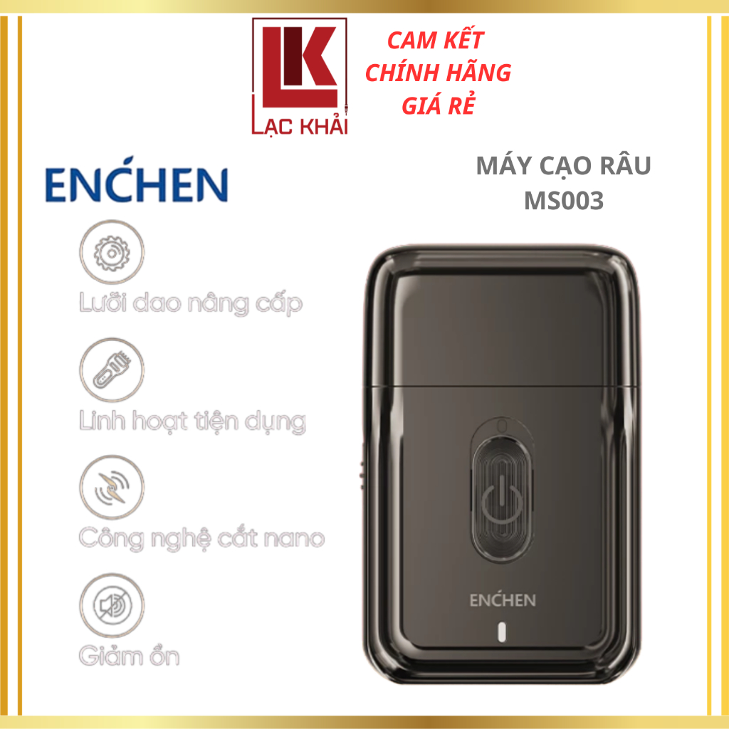 Máy cạo râu mini Enchen MS003 lưỡi dao tự mài, tích hợp tông đơ - Hàng chính hãng