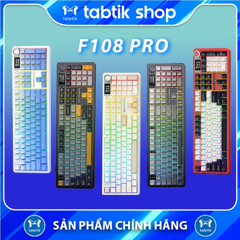 Bàn phím cơ Aula F99/F108 PRO 3 mode | Mạch xuôi | led rgb | hostswap | PBT