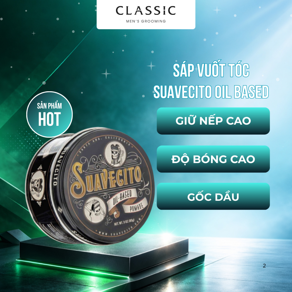 Sáp Vuốt Tóc Suavecito Oil Based Pomade 85g ( HSD : 10/2026 )