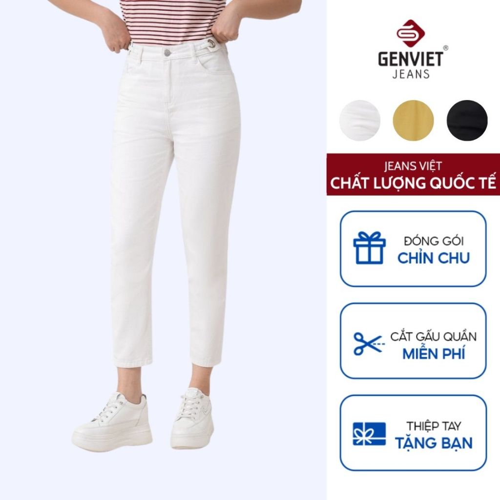 (Form nhỏ lấy lên 2 size)Quần Dài Nữ Genviet vải Kaki Trẻ trung form Col Thụn 8534