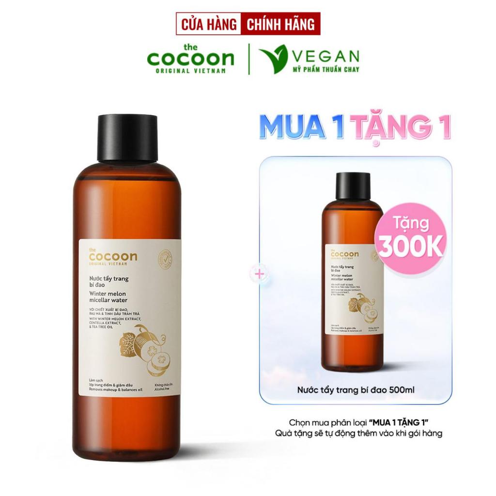 Nước tẩy trang bí đao The Cocoon Vietnam 500ml thuần chay cho da dầu mụn