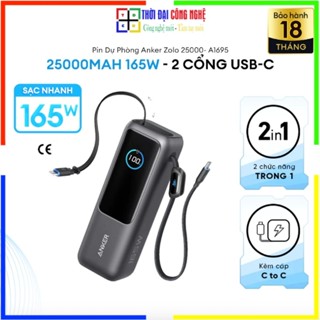 Sạc Di Động ANKER ZOLO A1695 25000 mAh CÔNG SUẤT 165W. Bảo hành 18 tháng, 1 đổi 1 15 ngày.