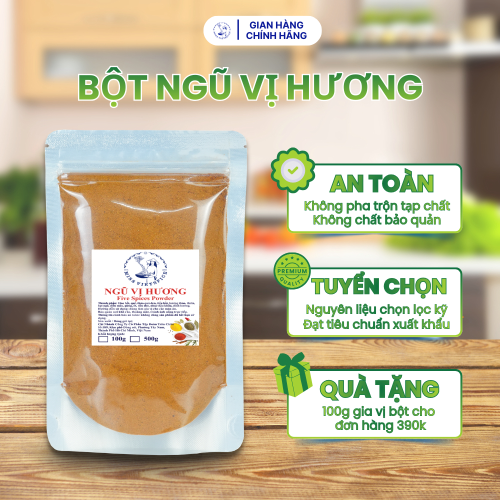 Bột ngũ vị hương loại đẹp Five spice powder dùng để ướp thịt, mùi thơm, hàng chất lượng Spices Route
