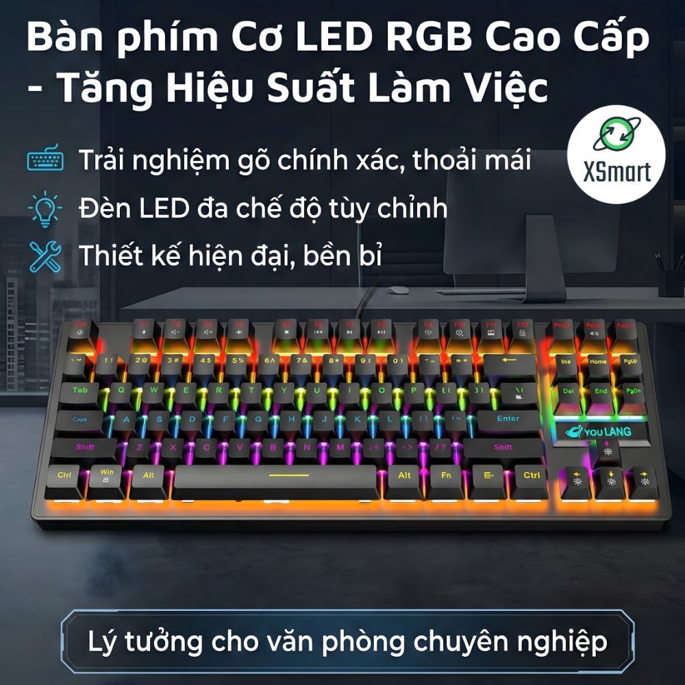 Bàn Phím Cơ Máy Tính Crack K2 PRO Led RGB 10 Chế Độ Khác Nhau, Chơi Game Dùng Văn Phòng Cực Đã | BigBuy360 - bigbuy360.vn
