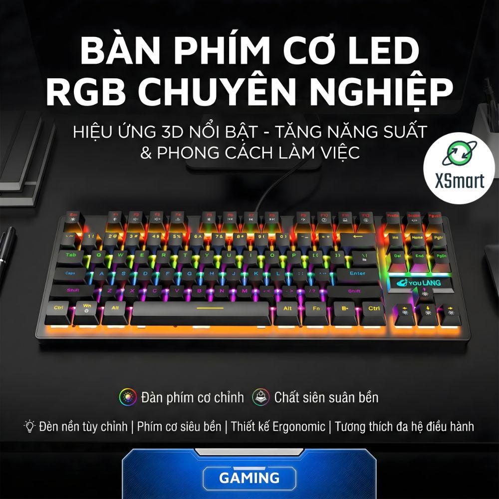 Bàn Phím Cơ Máy Tính Crack K2 PRO Led RGB 10 Chế Độ Khác Nhau, Chơi Game Dùng Văn Phòng Cực Đã | BigBuy360 - bigbuy360.vn