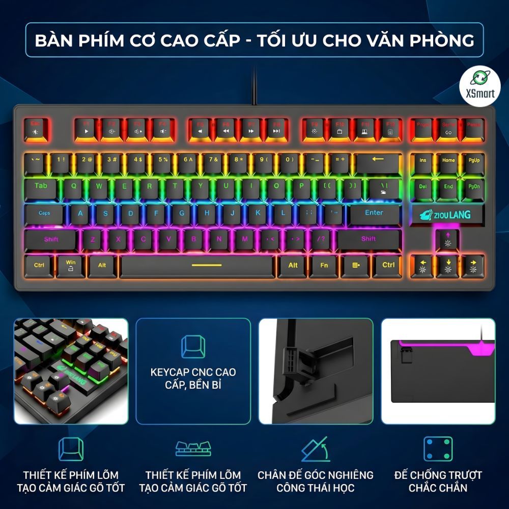 Bàn Phím Cơ Máy Tính Crack K2 PRO Led RGB 10 Chế Độ Khác Nhau, Chơi Game Dùng Văn Phòng Cực Đã | BigBuy360 - bigbuy360.vn