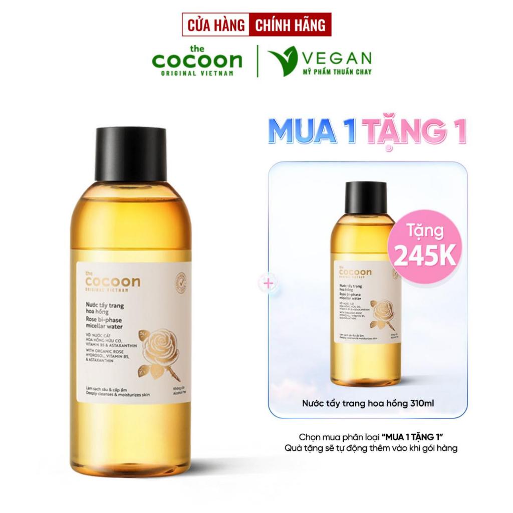 (Bản mới) Nước tẩy trang hoa hồng the cocoon vietnam 310ml Thuần chay