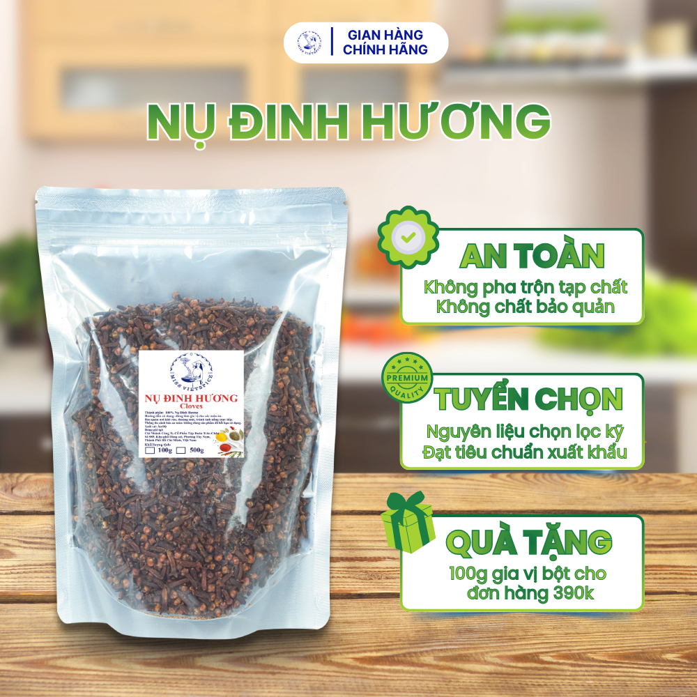 Nụ đinh hương khô thơm, nụ lớn làm trà đinh hương, gia vị nấu ăn, xông phòng, làm nhang đuổi muỗi