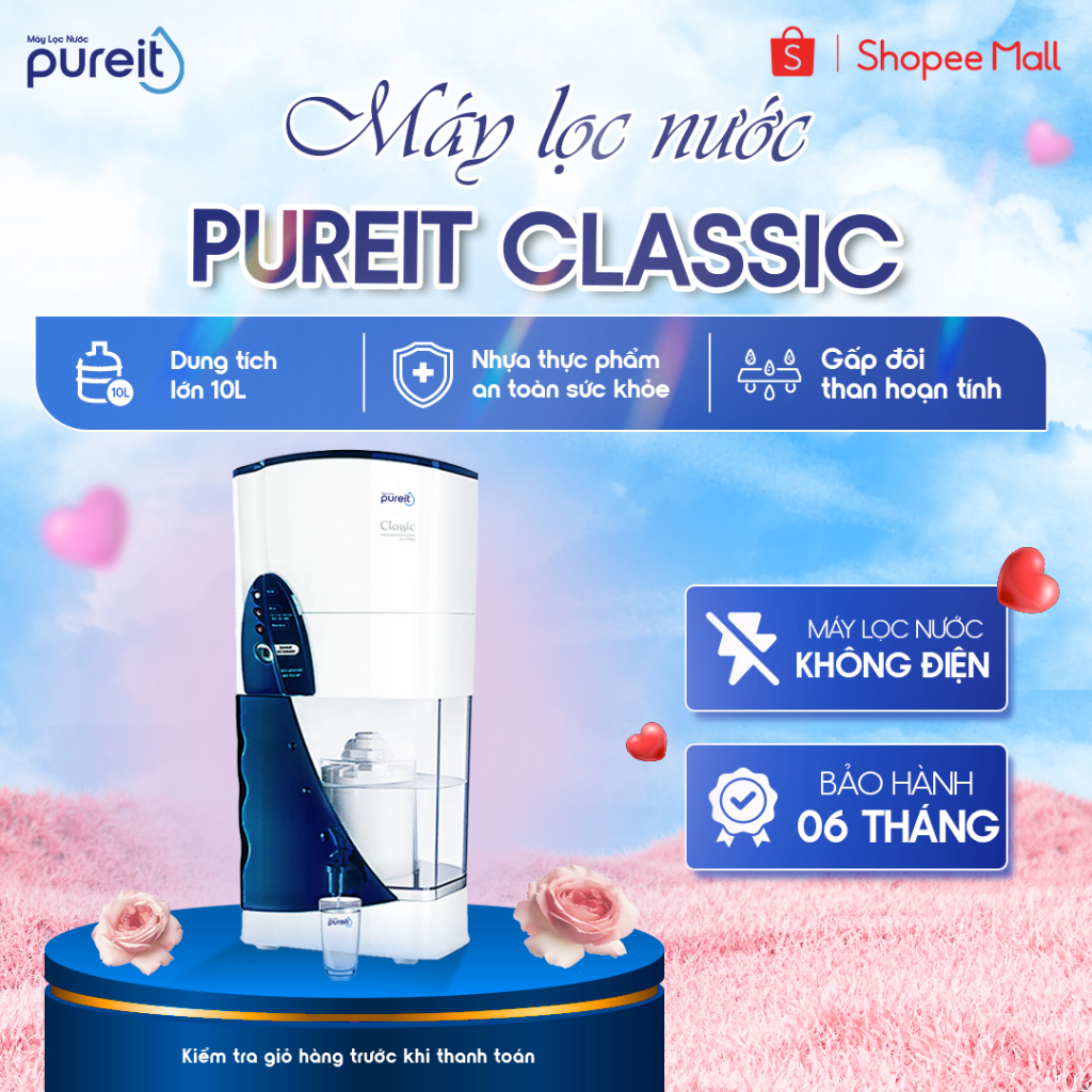 [KHÔNG DÙNG ĐIỆN] Máy lọc nước uống gia đình Pureit Classic 9L [BH 6 THÁNG]