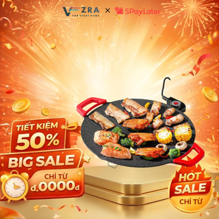 Chảo Nướng Đá Không Dầu Size 40cm Chống Dính, Nướng Thịt BBQ Dùng Được Cho Mọi Loại Bếp