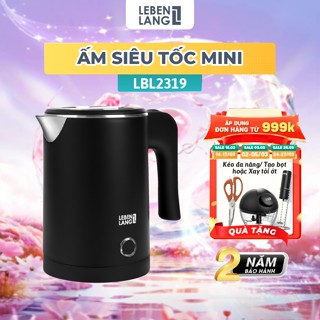 Ấm siêu tốc mini Lebenlang LBL2319, 600W,sôi nhanh trong 4 phút, 500ml dễ mang đi du lịch,bảo hành 2 năm