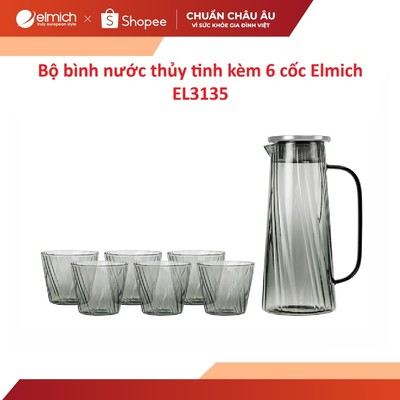 Bộ bình nước thủy tinh kèm 6 cốc Elmich EL3135
