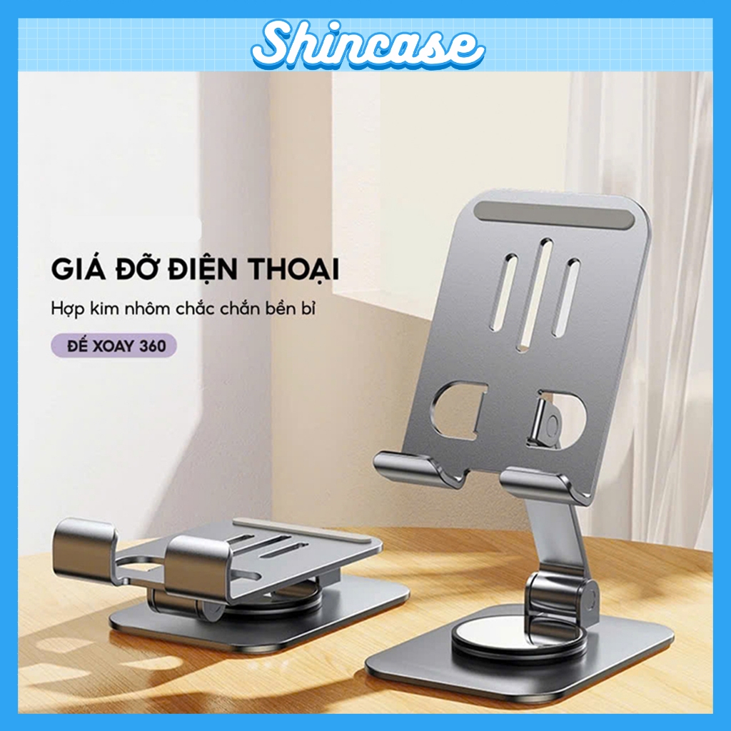 Giá Đỡ Điện Thoại Kim Loại Siêu Mỏng Trục Xoay 360° Gấp Gọn Tiện Dụng - Shincase