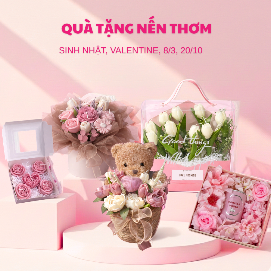 Bó Hoa Nến Thơm Quà Tặng A Harmony Home Tặng Mẹ, Vợ, Người Yêu Dịp Đặc Biệt
